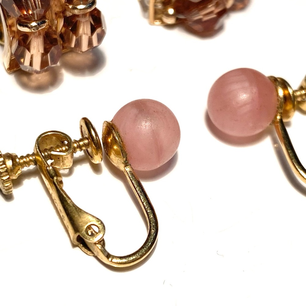 Napier Crystal Clip On & Pink Screw Back Earrings - Picture 10 of 14
